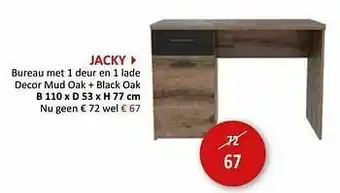 Weba Jacky bureau met 1 deur en 1 lade aanbieding