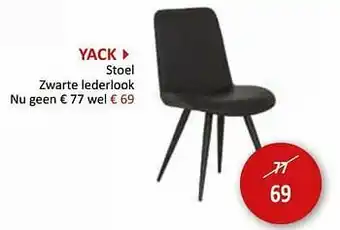 Weba Yack stoel zwarte lederlook aanbieding