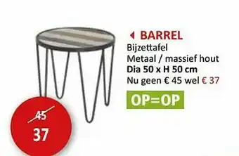 Weba Barrel bijzettafel aanbieding