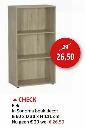 Weba Check rek aanbieding