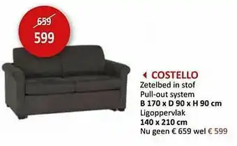 Weba Costello zetelbed in stof aanbieding