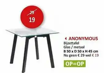 Weba Anonymous bijzettafel aanbieding