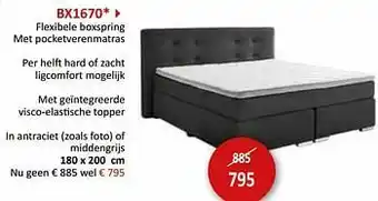 Weba Bx1670 flexibele boxspring met pocketverenmatras aanbieding