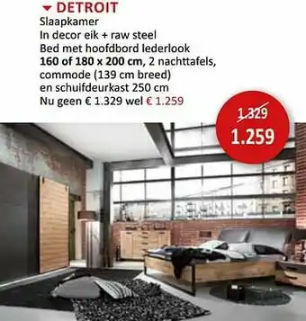 Weba Detroit slaapkamer aanbieding