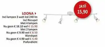 Loona incl lampen 3 watt led 240 lm incl recupel met 4 lampen