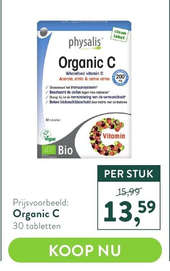 Holland & Barrett Physalis Organic C 30 Tabletten aanbieding