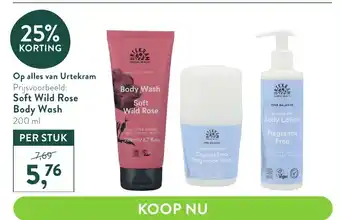 Holland & Barrett Urtekram Soft Wild Rose Body Wash 200ml aanbieding