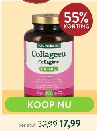 Holland & Barrett Holland & Barrett Collageen 10000mg 180Capsules aanbieding