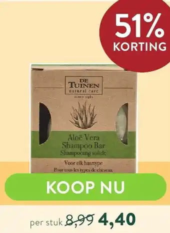 Holland & Barrett De Tuinen Aloe Vera Shampoo Bar aanbieding