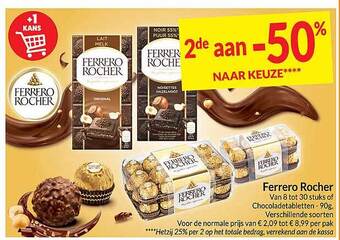 Intermarché Ferrero rocher chocoladetabletten aanbieding