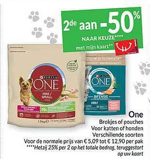 Intermarché One brokjes of pouches voor katten of honden aanbieding