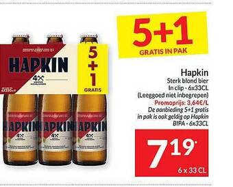 Intermarché Hapkin sterk blond bier aanbieding