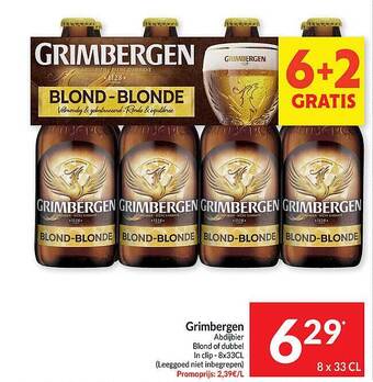 Intermarché Grimbergen abdijbier blond of dubbel aanbieding