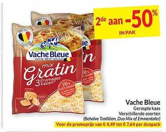 Intermarché Vache bleue geraspte kaas aanbieding