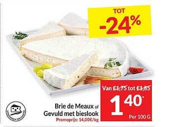 Intermarché Brie de meaux of gevuld met bieslook aanbieding