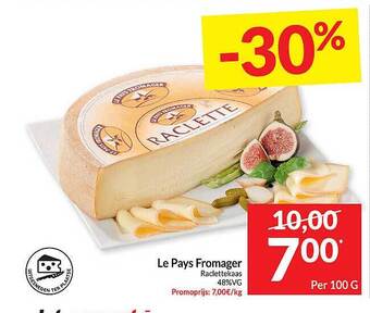 Intermarché Le pays fromager raclettekaas aanbieding