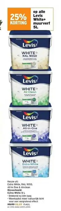 GAMMA Levis white+ muurverf aanbieding
