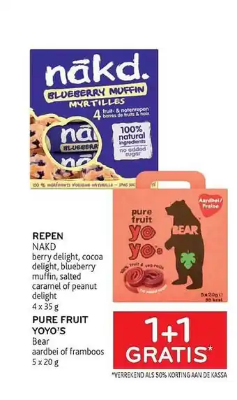 Alvo Repen nakd, pure fruit yoyo's aanbieding
