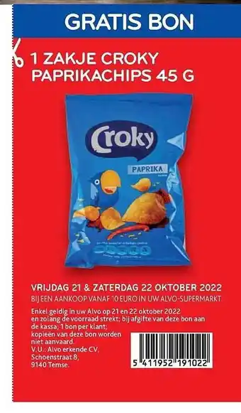 Alvo Croky paprikachips aanbieding