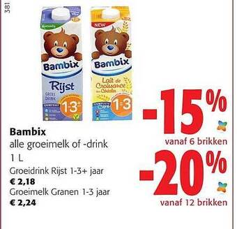 Colruyt Bambix groeimelk of drink aanbieding