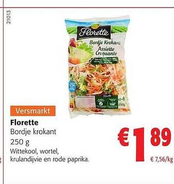 Colruyt Florette bordje krokant aanbieding