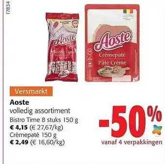 Colruyt Aoste bistro time, crèmepaté aanbieding