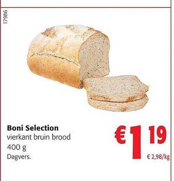 Colruyt Boni selection vierkant bruin brood aanbieding