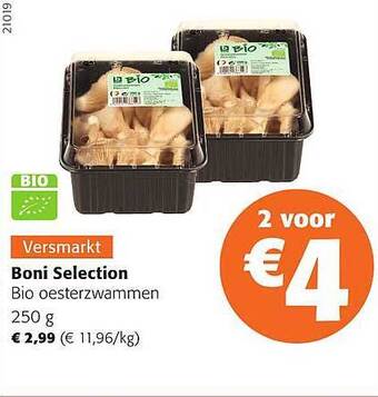 Colruyt Boni selection bio oesterzwammen aanbieding