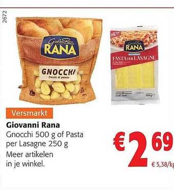 Colruyt Giovanni rana gnocchi of pasta per lasagne aanbieding