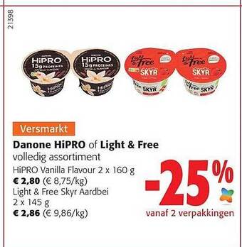 Colruyt Danone hipro of light & free aanbieding