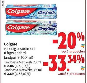Colruyt Colgate tandpasta aanbieding