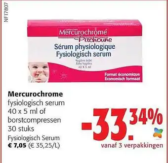 Mercurochrome fysiologisch serum of borstcompressen