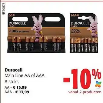 Colruyt Duracell main line aa of aaa aanbieding