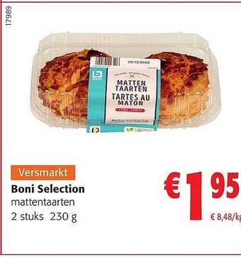 Colruyt Boni selection mattentaarten aanbieding