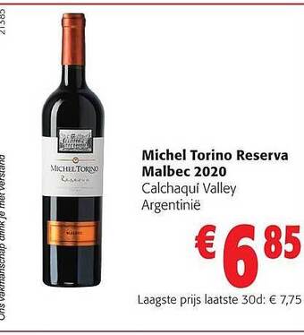 Colruyt Michel torino reserva malbec 2020 aanbieding