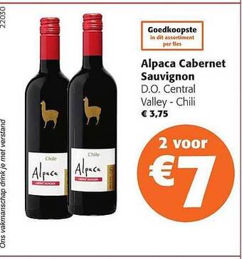 Colruyt Alpaca cabernet sauvignon aanbieding