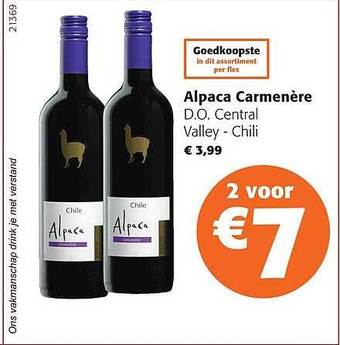 Colruyt Alpaca carmenère aanbieding