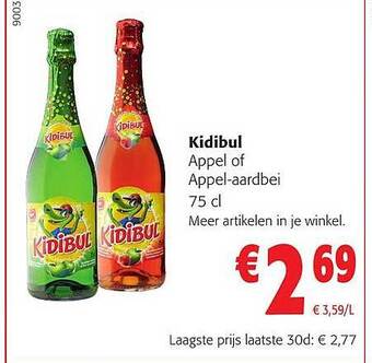 Colruyt Kidibul appel of appelaardbei aanbieding