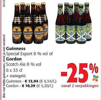 Colruyt Guinness special export of gordon scotch ale aanbieding