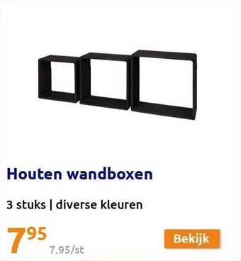 Action Houten wandboxen aanbieding