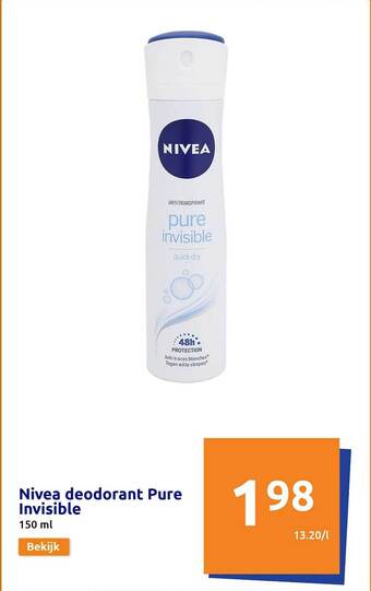 Nivea deodorant pure invisible