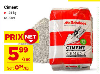Mr Bricolage Ciment 25 kg aanbieding
