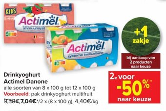Carrefour Drinkyoghurt actimel danone aanbieding
