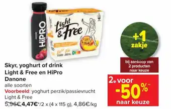 Skyr, yoghurt of drink light & free en hipro danone