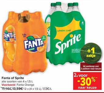 Carrefour Fanta of sprite aanbieding