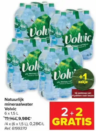Carrefour Natuurlijk mineraalwater volvic 2+2 gratis aanbieding