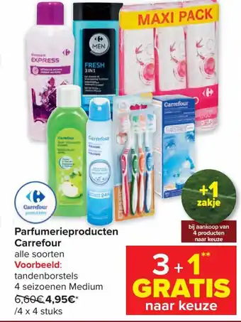 Carrefour Parfumerieproducten carrefour 3+1 gratis naar keuze aanbieding