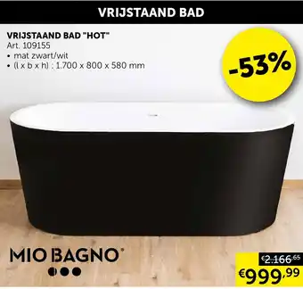 Mio Bagno vrijstaand bad "Hot" 1,700 x 800 x 580 MM art. 109155