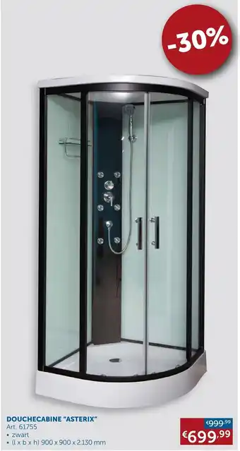 Zelfbouwmarkt Douchecabine "Asterix" 900 x 900 x 2,130 MM art. 61755 aanbieding