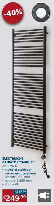 Zelfbouwmarkt Elektrische radiator "Darius" 900 watt breedte: 600mm hoogte: 1.800mm art. 119747 aanbieding